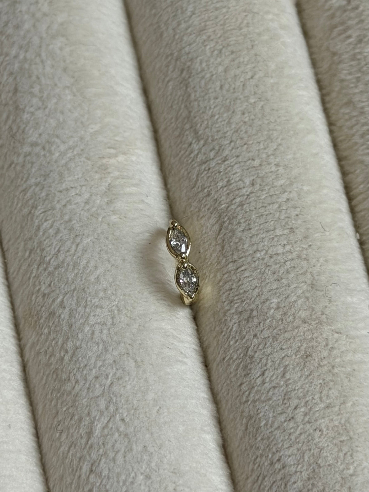 Gold Rengi İkili Damla Taşlı Xupıng Kadın Piercing