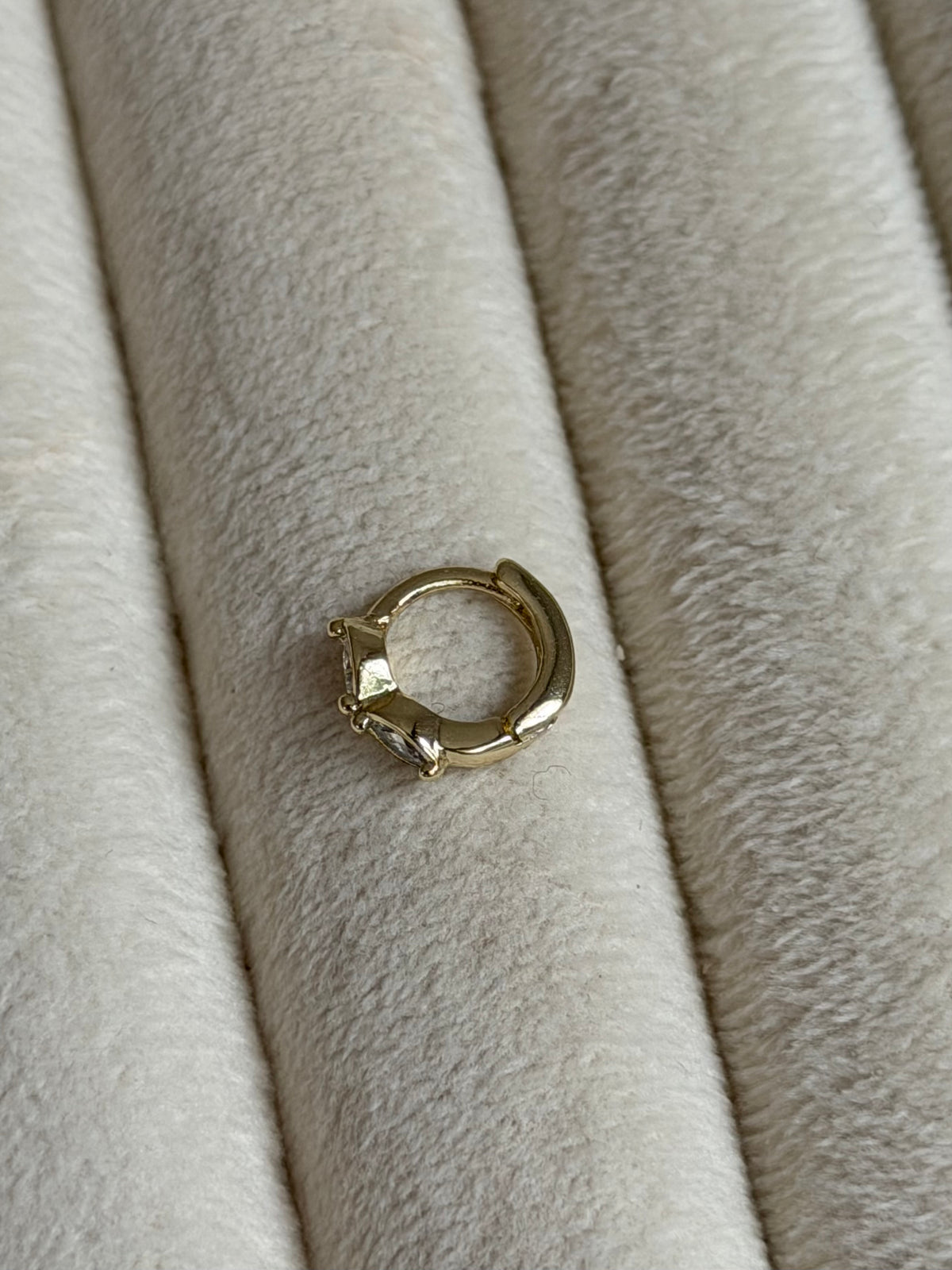 Gold Rengi İkili Damla Taşlı Xupıng Kadın Piercing