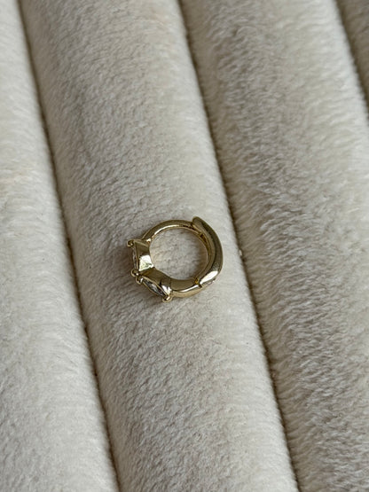 Gold Rengi İkili Damla Taşlı Xupıng Kadın Piercing