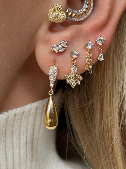 Gold Rengi 925 Ayar Gümüş Piercing