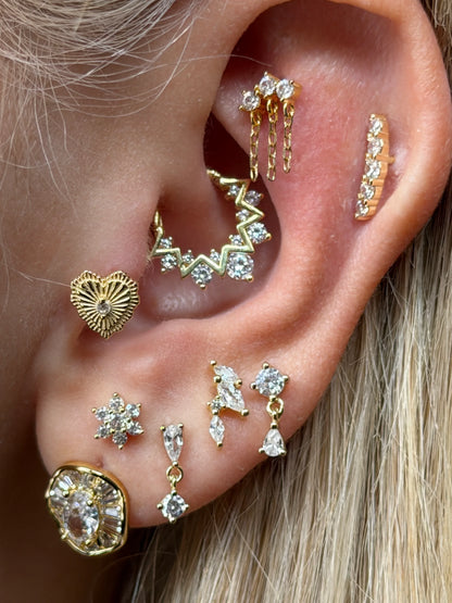 Gold Rengi 925 Ayar Gümüş Daith Piercing
