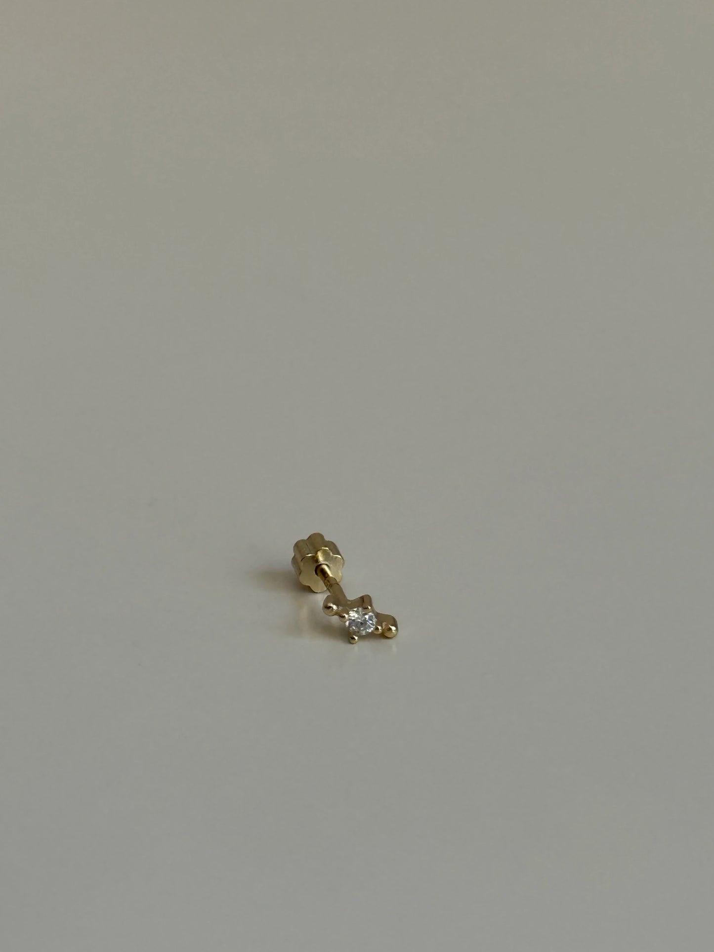 Gold Rengi 925 Ayar Gümüş Piercing