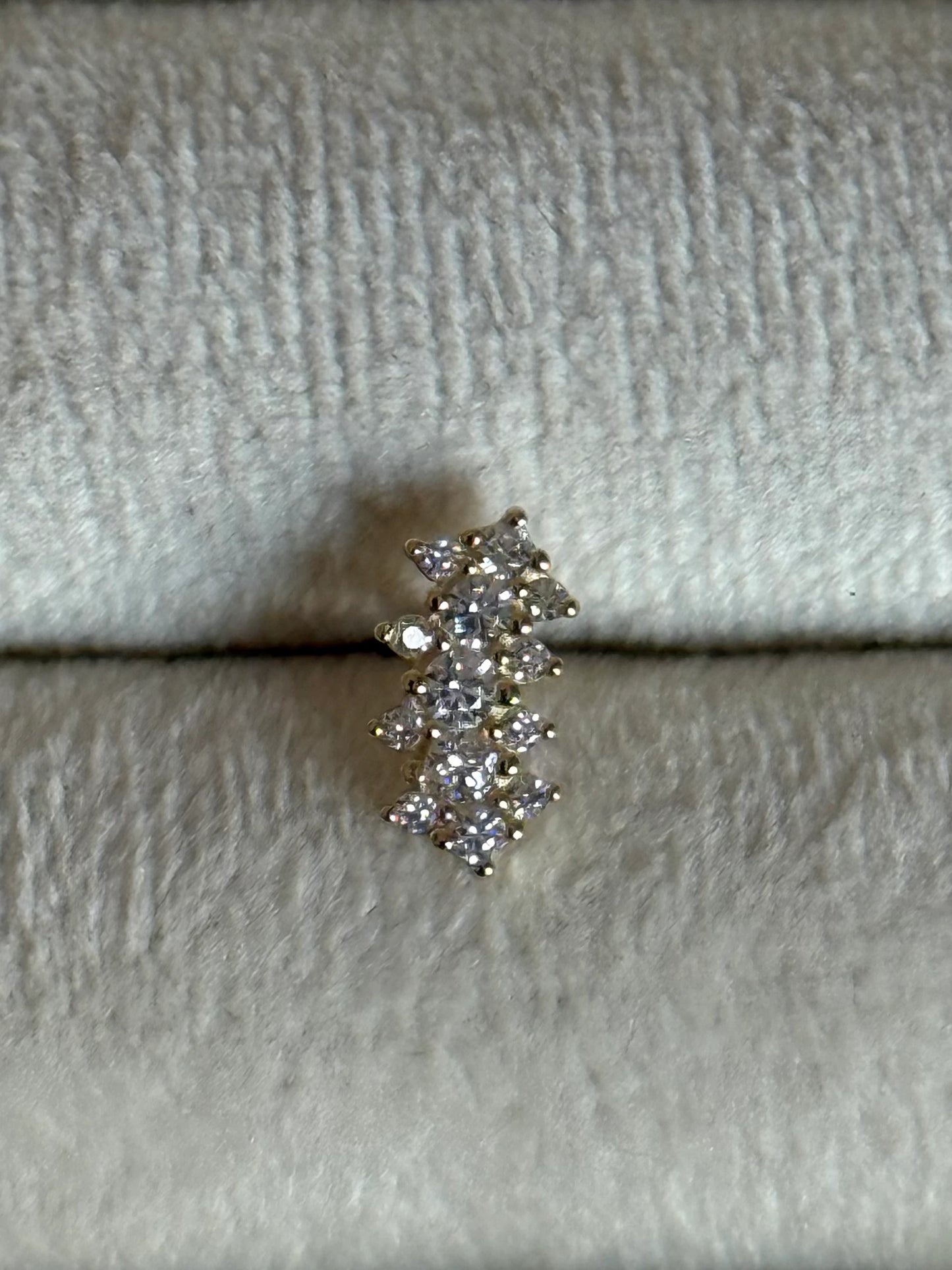 Gold Rengi 925 Ayar Gümüş Piercing