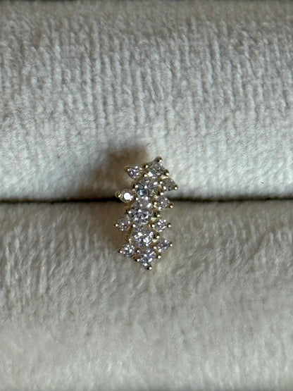 Gold Rengi 925 Ayar Gümüş Piercing