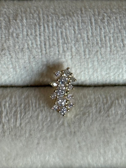 Gold Rengi 925 Ayar Gümüş Piercing