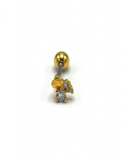 Zirkon Taşlı Gold Rengi Piercing