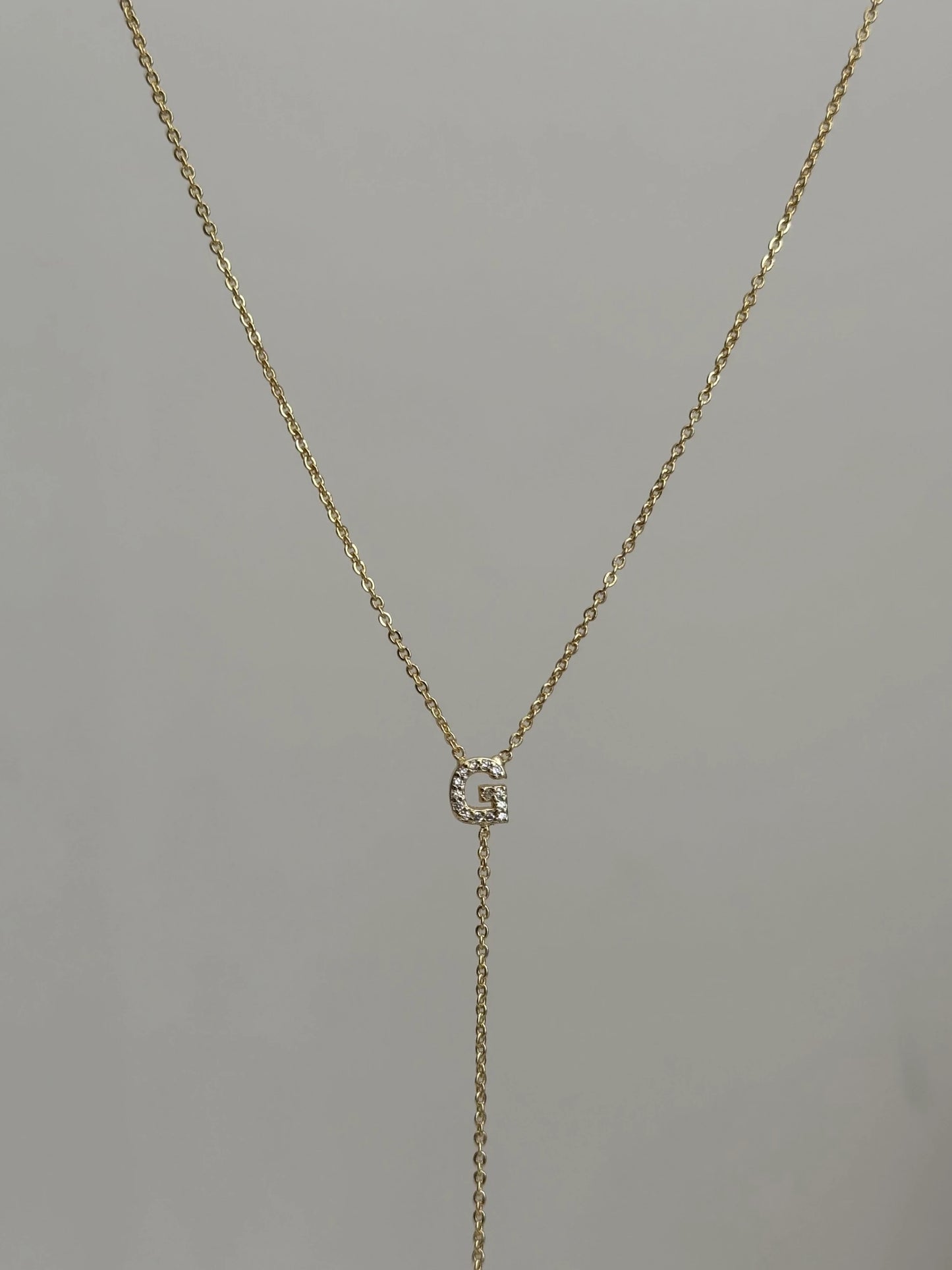 Gold Rengi Zirkon Taşlı Harf Y Kadın Kolye