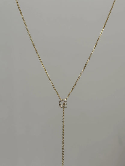 Gold Rengi Zirkon Taşlı Harf Y Kadın Kolye