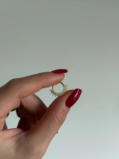 Gold Rengi 925 Ayar Gümüş Daith Piercing