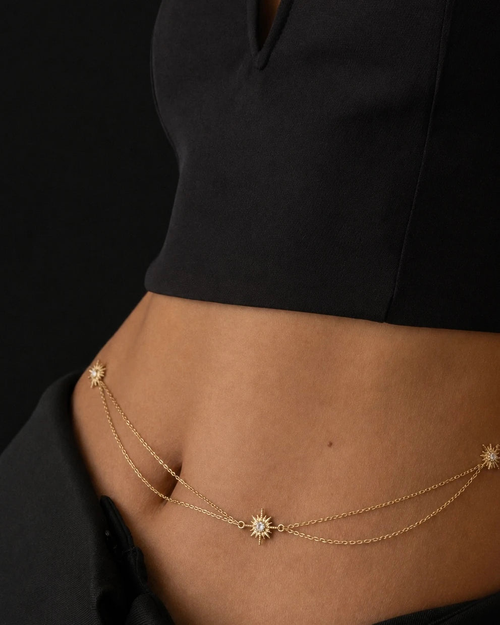 Gold Rengi Kutup Yıldızı Model Bel Zinciri
