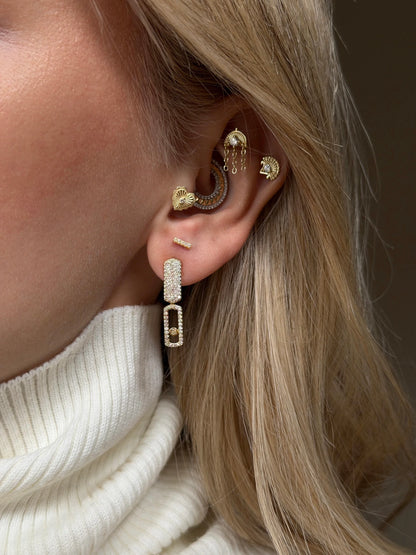 Gold Rengi 925 Ayar Gümüş Piercing