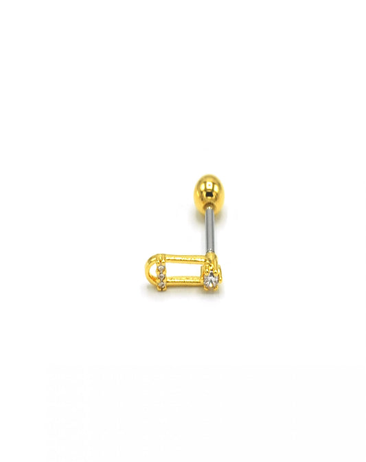 Zirkon Taşlı Gold Rengi Piercing