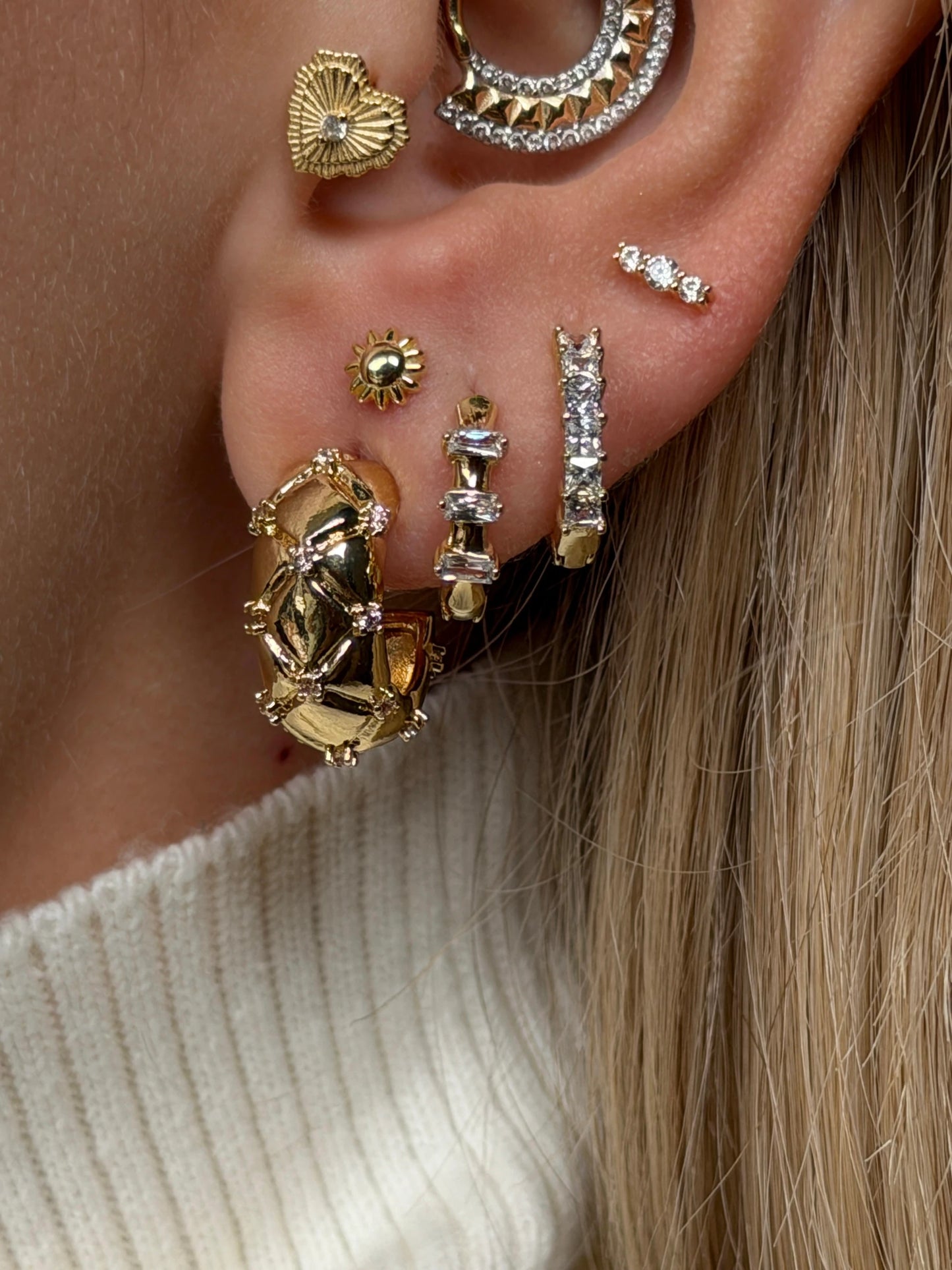 Gold Rengi 925 Ayar Gümüş Piercing
