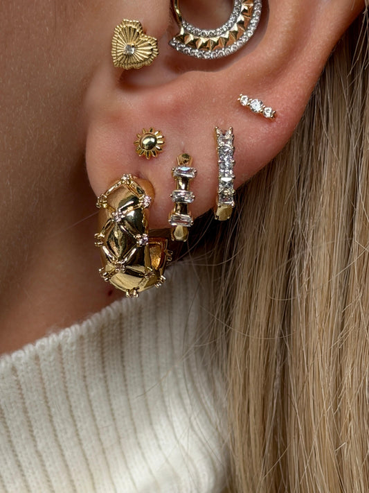 Gold Rengi 925 Ayar Gümüş Piercing