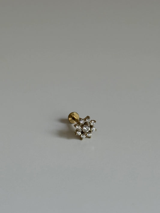 Gold Rengi Çiçek Model Çelik Piercing