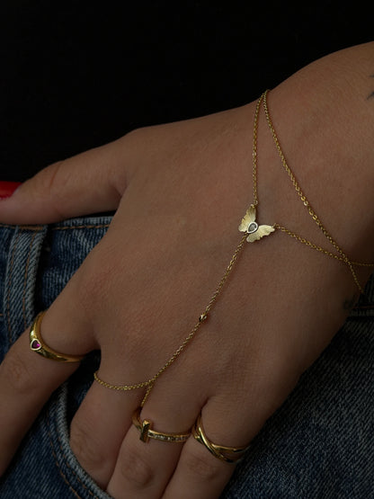 Gold Rengi Kelebek Model Kadın Şahmeran