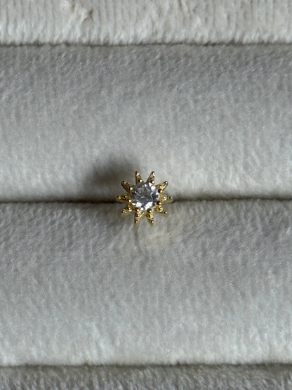 Gold Rengi 925 Ayar Gümüş Piercing