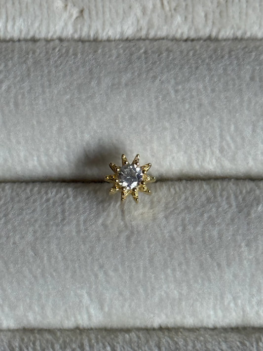 Gold Rengi 925 Ayar Gümüş Piercing
