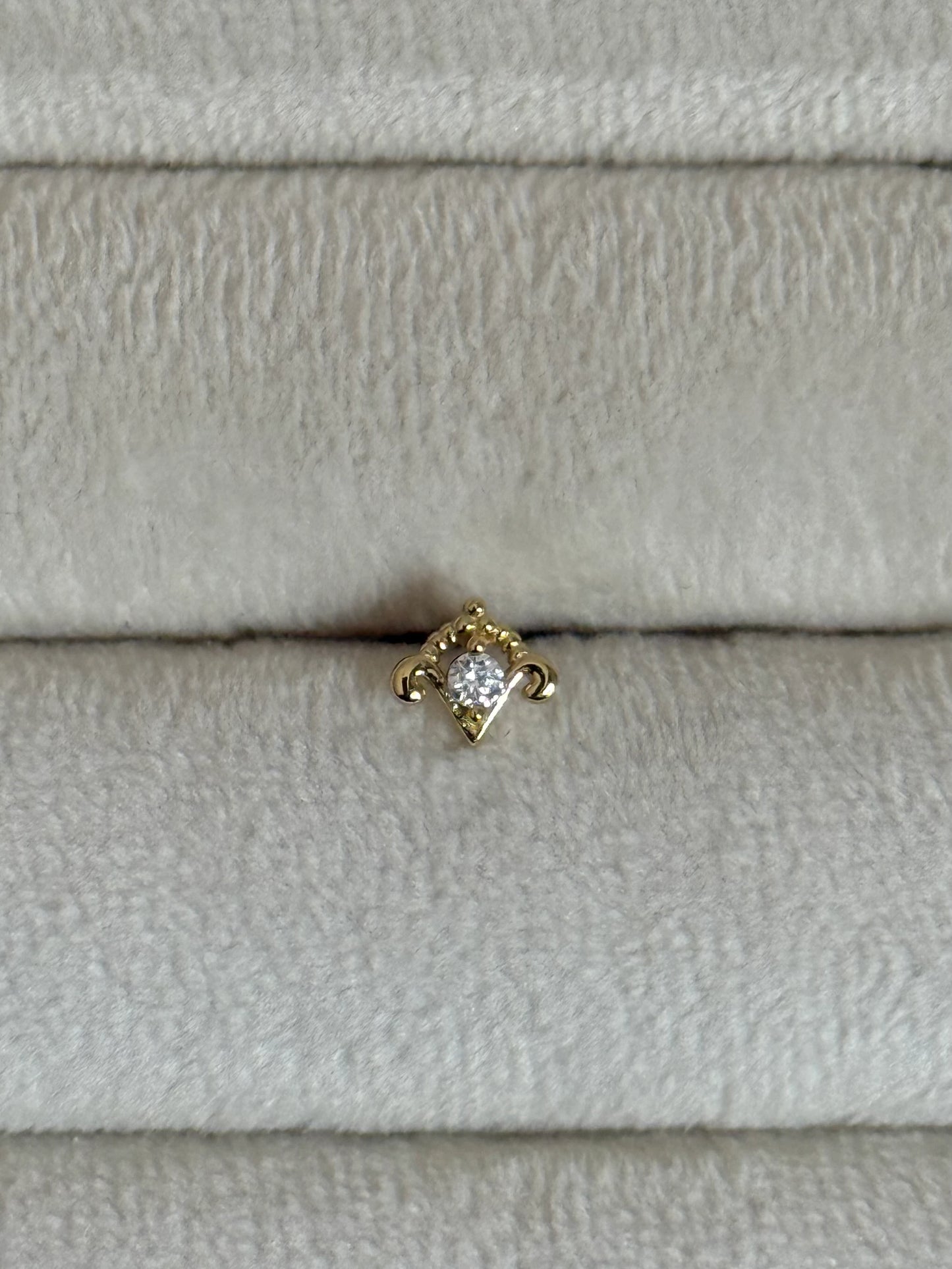 Gold Rengi 925 Ayar Gümüş Piercing