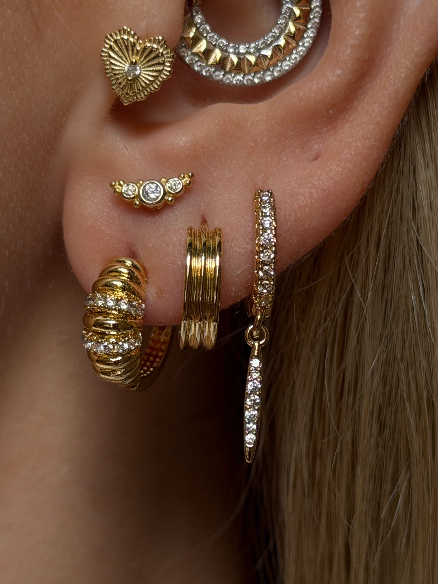Gold Rengi 925 Ayar Gümüş Piercing