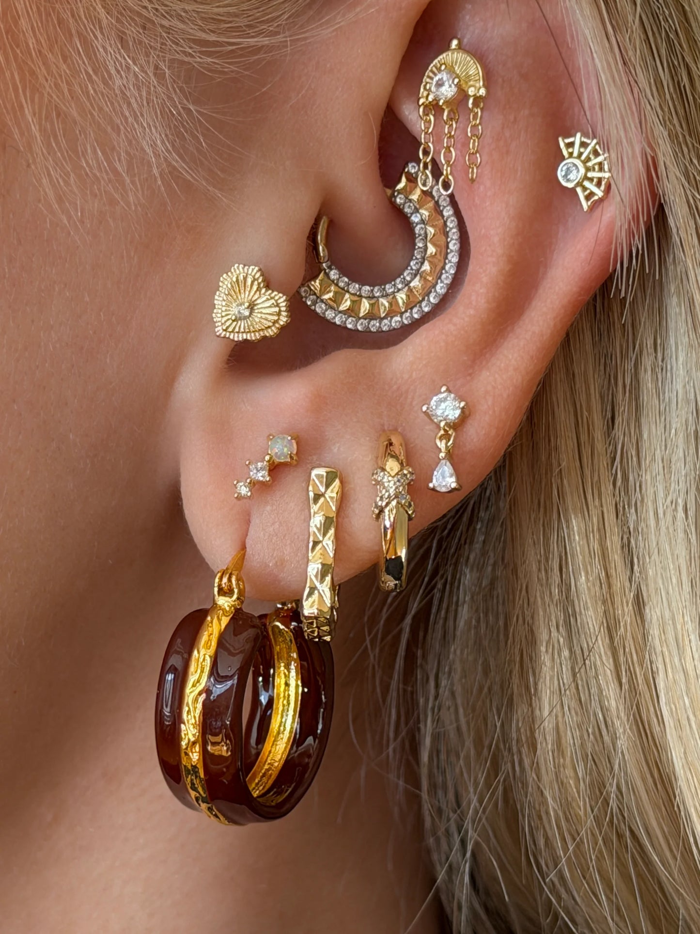 Gold Rengi Ağ Model 925 Ayar Gümüş Piercing