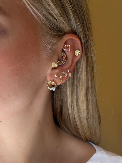 Gold Rengi 925 Ayar Gümüş Piercing