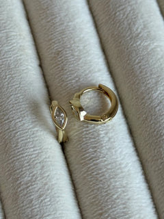 Gold Rengi Damla Model Taşlı Xupıng Kadın Küpe