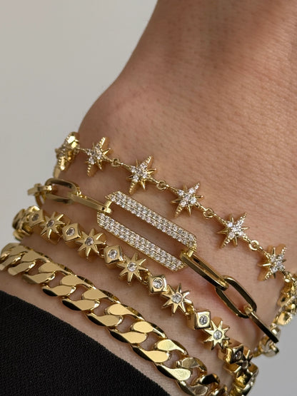 Gold Rengi Sıralı Kutup Yıldızı Model Kadın Bileklik