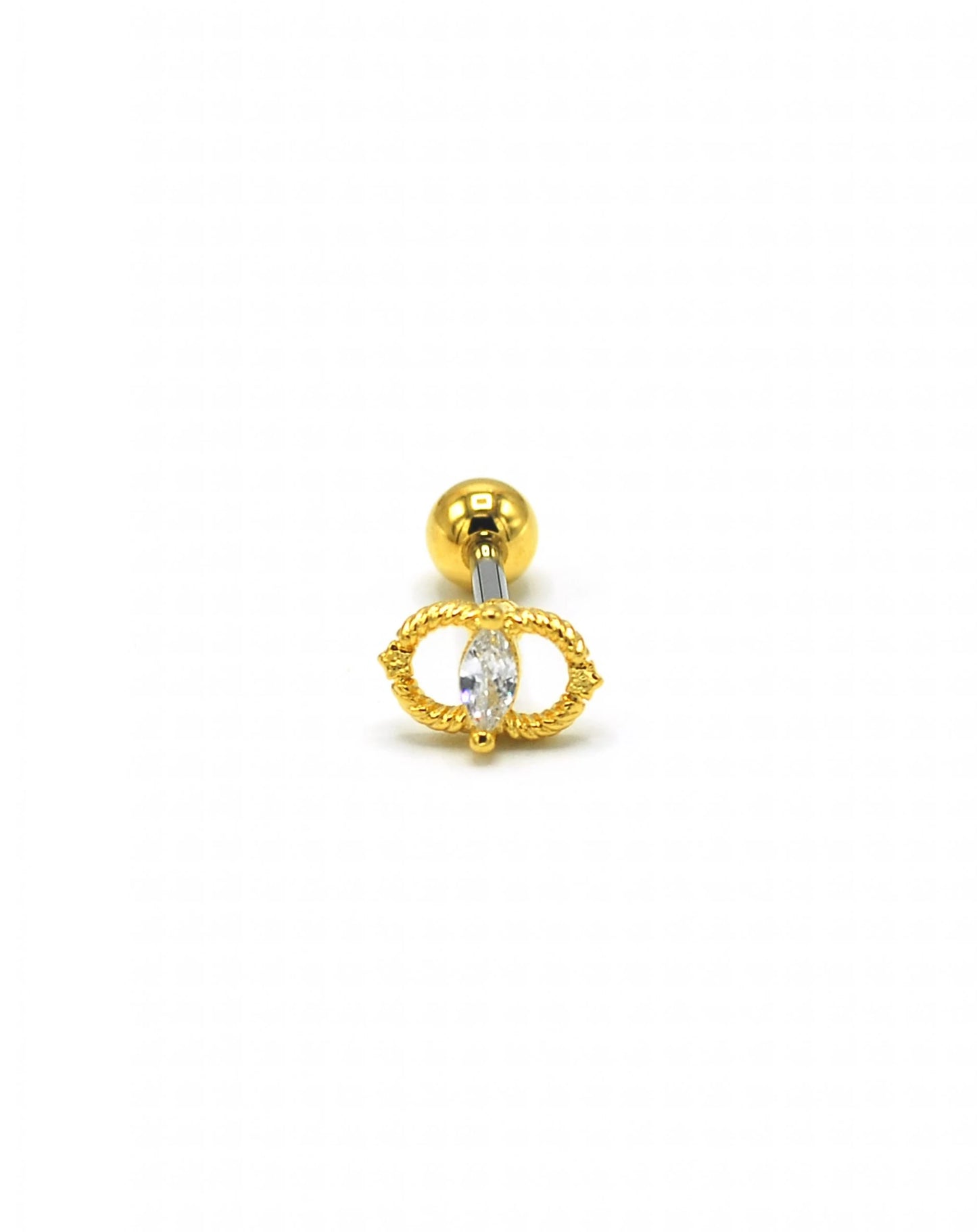 Zirkon Taşlı Gold Rengi Piercing