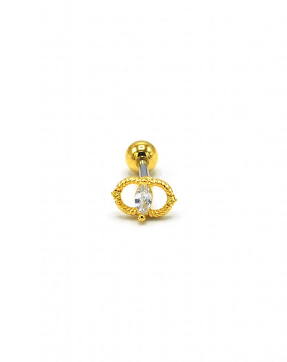 Zirkon Taşlı Gold Rengi Piercing