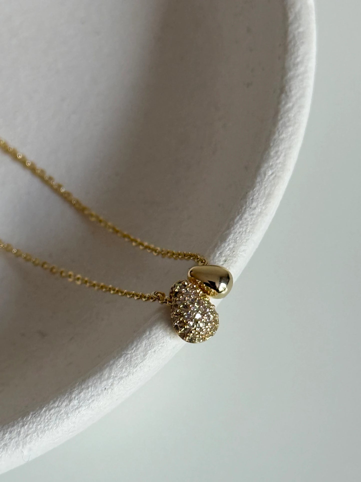 Gold Rengi İkili Damla Model Kadın Kolye