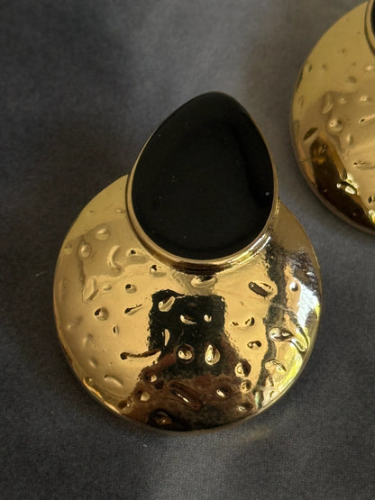 Gold Rengi Renkli Taşlı Küpe