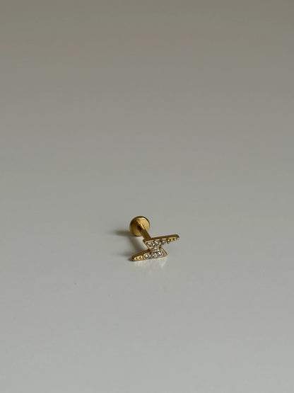 Gold Rengi Şimşek Model Çelik Piercing