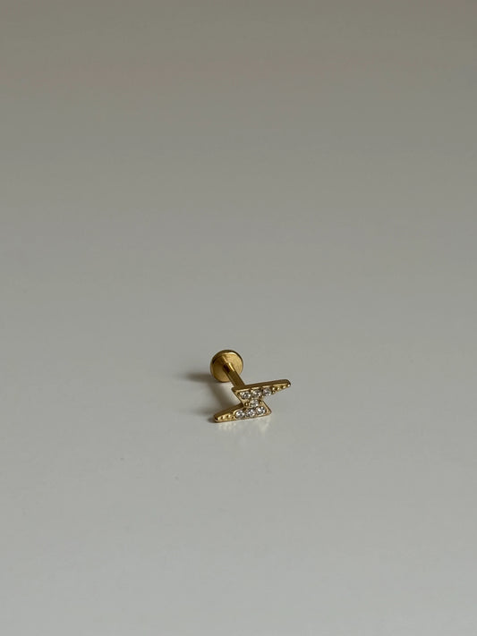 Gold Rengi Şimşek Model Çelik Piercing