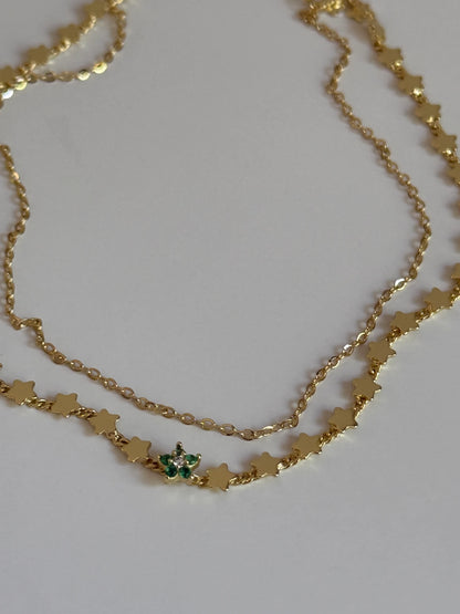 Gold Rengi Yıldız Ve Çiçek Dertaylı Kadın Halhal