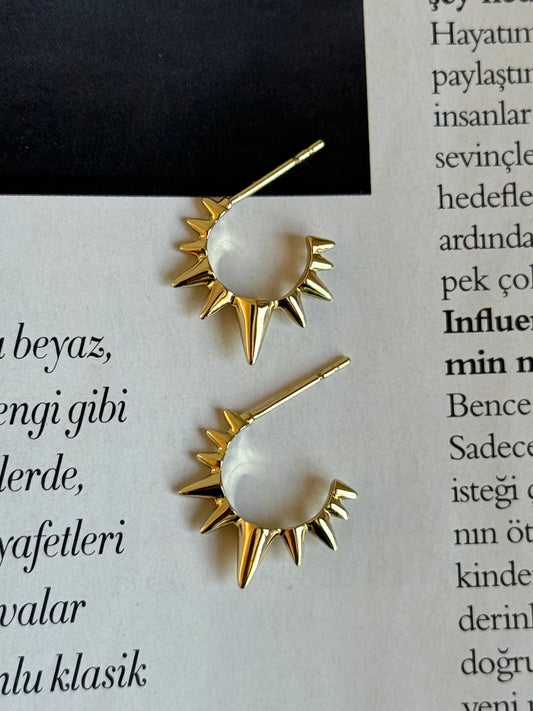 Gold Rengi Çivi Model Xupıng Kadın Küpe