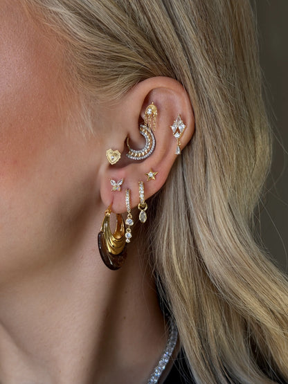 Gold Rengi 925 Ayar Gümüş Piercing