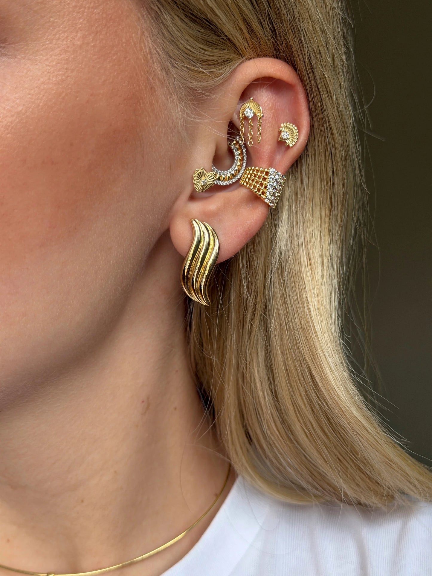 Gold Rengi 925 Ayar Gümüş Piercing