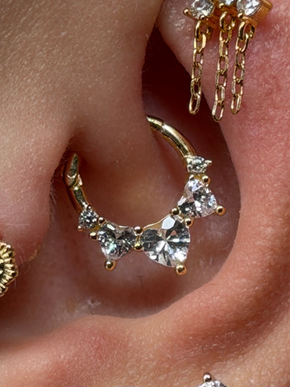 Gold Rengi 925 Ayar Gümüş Daith Piercing