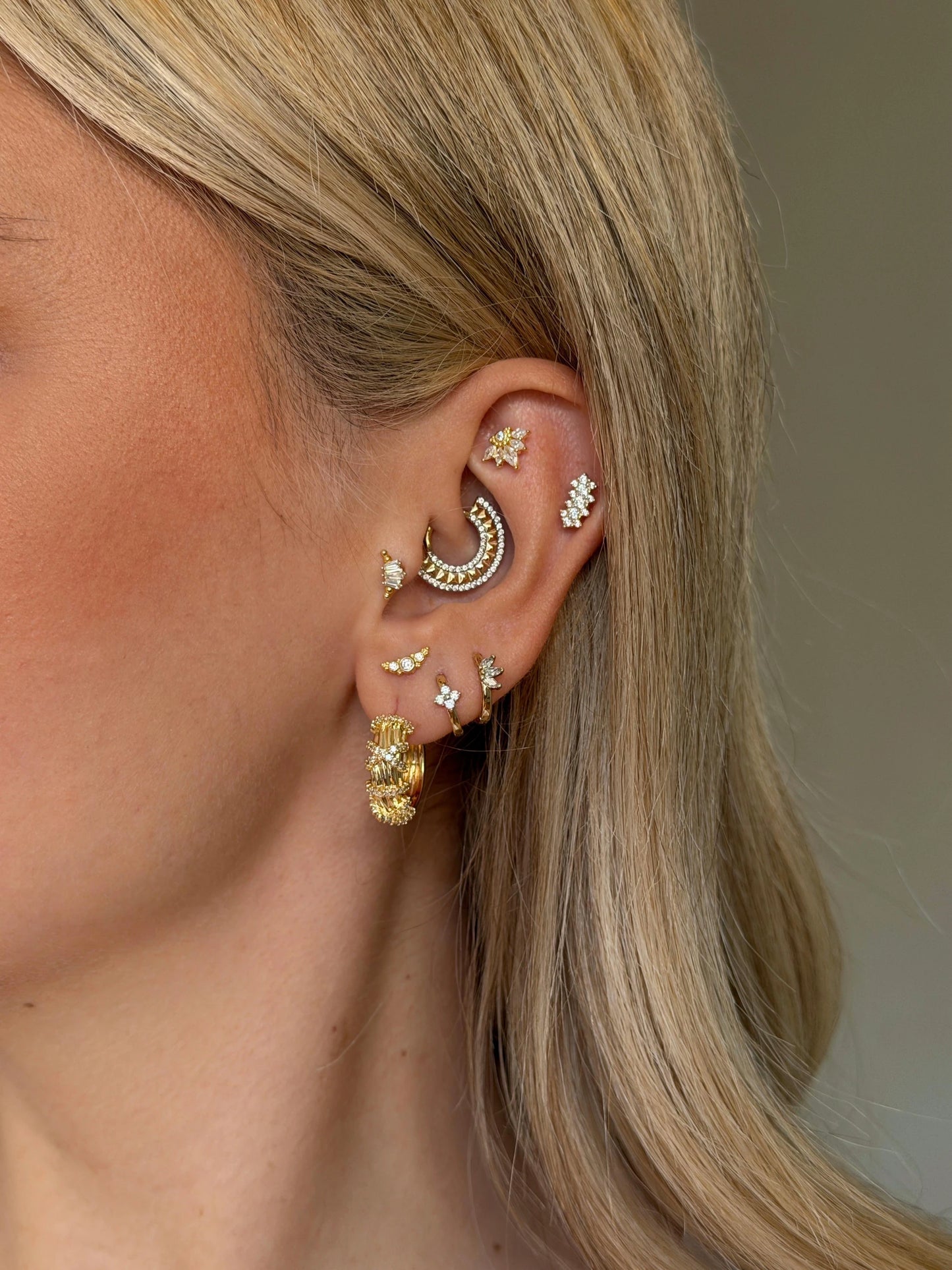 Gold Rengi 925 Ayar Gümüş Piercing