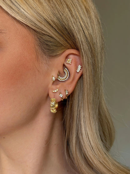 Gold Rengi 925 Ayar Gümüş Piercing
