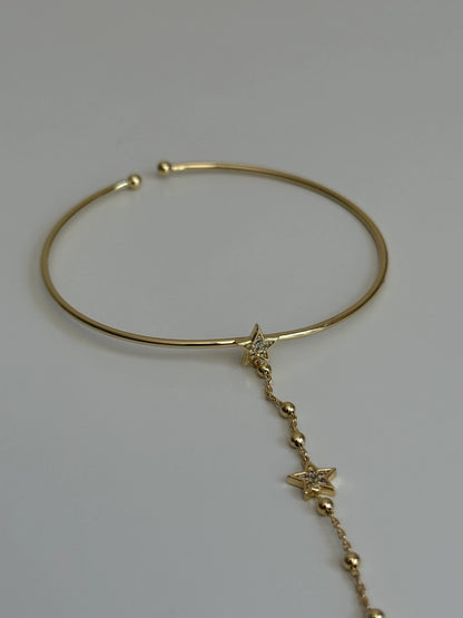 Gold Rengi Yıldız Model Kelepçe Bileklik Şahmeran
