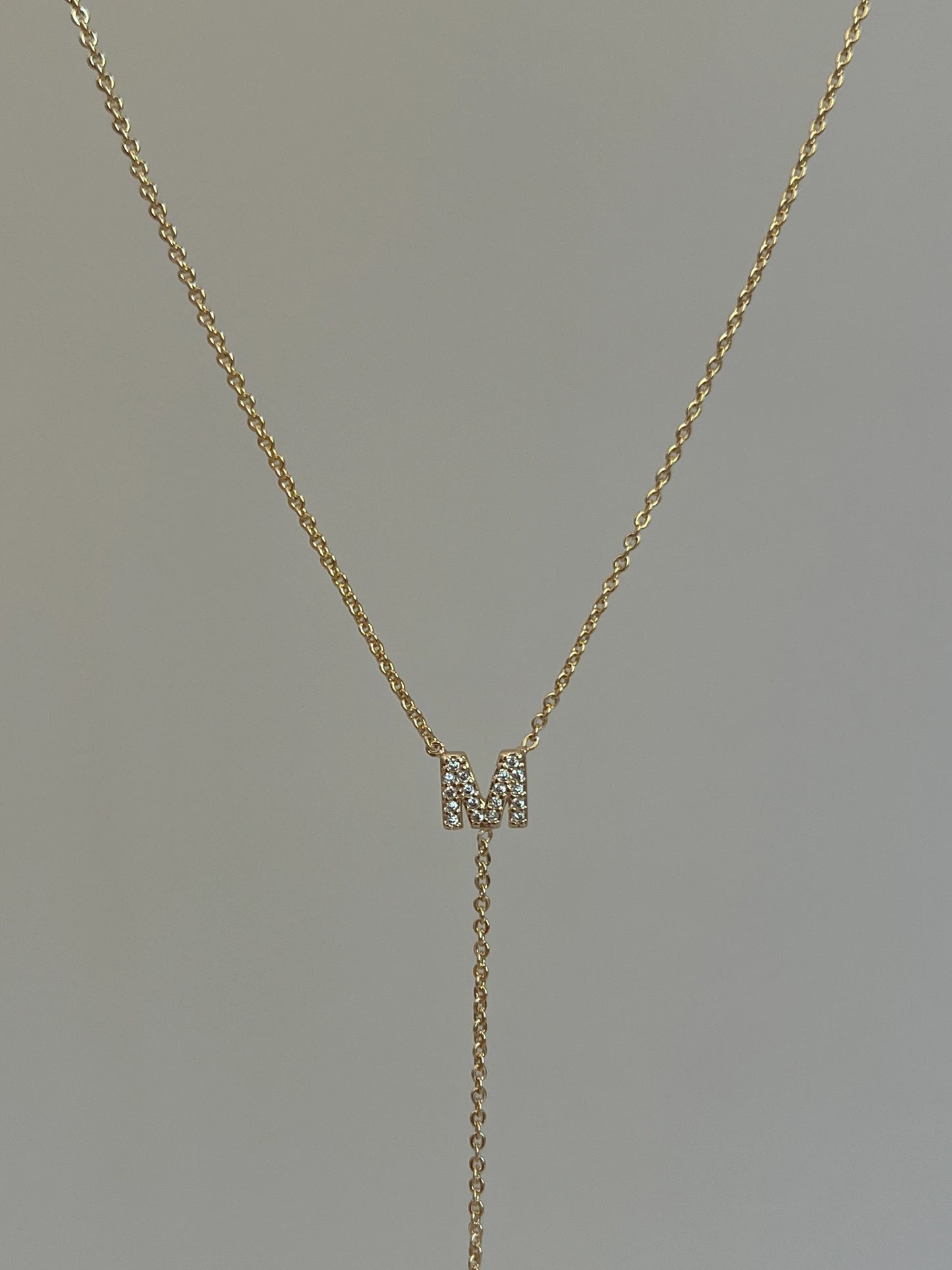 Gold Rengi Zirkon Taşlı Harf Y Kadın Kolye