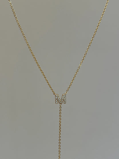 Gold Rengi Zirkon Taşlı Harf Y Kadın Kolye