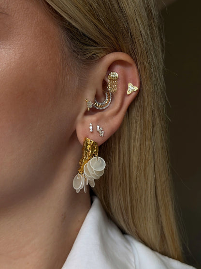 Gold Rengi 925 Ayar Gümüş Piercing
