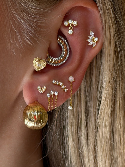 Gold Rengi 925 Ayar Gümüş Piercing