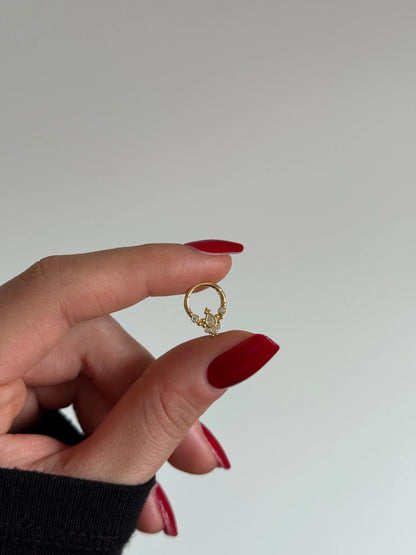 Gold Rengi 925 Ayar Gümüş Daith Piercing