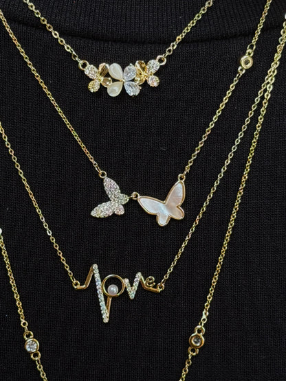 Gold Rengi Zikzak Model Kadın Kolye