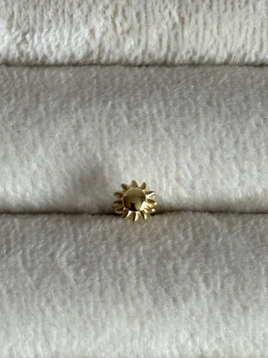 Gold Rengi 925 Ayar Gümüş Piercing