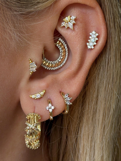 Gold Rengi 925 Ayar Gümüş Piercing